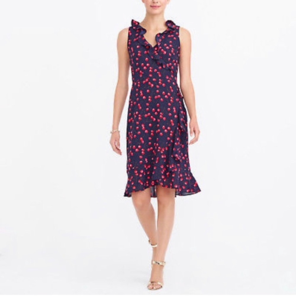 JCrew cherry midi dress